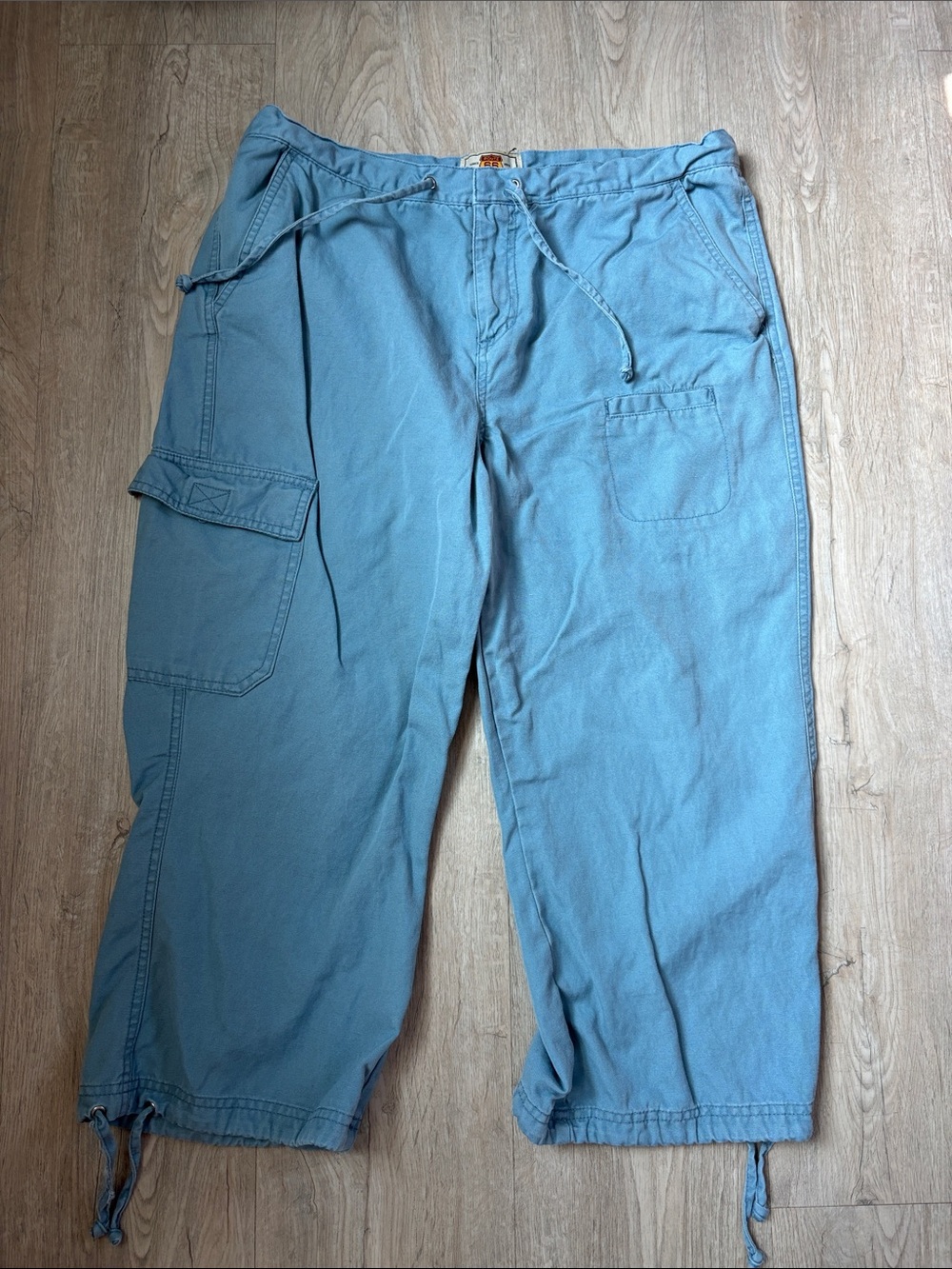 Route 66 Light Blue Cargo Capris with Drawstring
